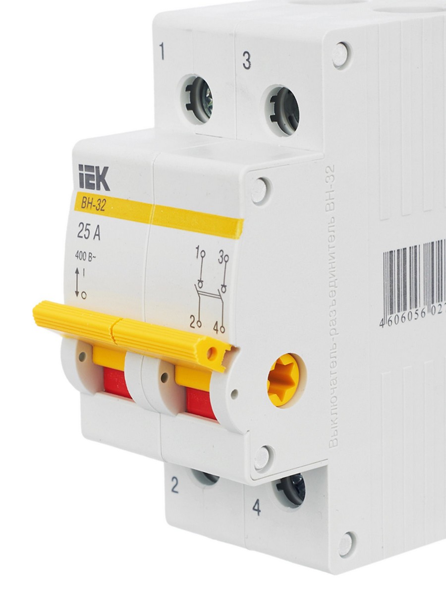 IEK Выключатель нагрузки IEK KARAT (мини-рубильник) ВН-32 2Р 25А MNV10-2-025 