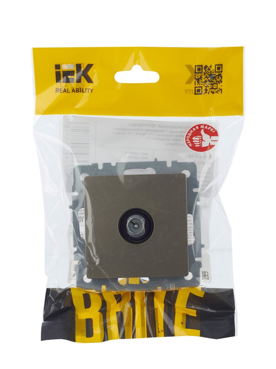 IEK Brite Шампань Розетка IEK BRITE TV проходная РТВ10-0-БрШ шампань BR-A10-P-K37