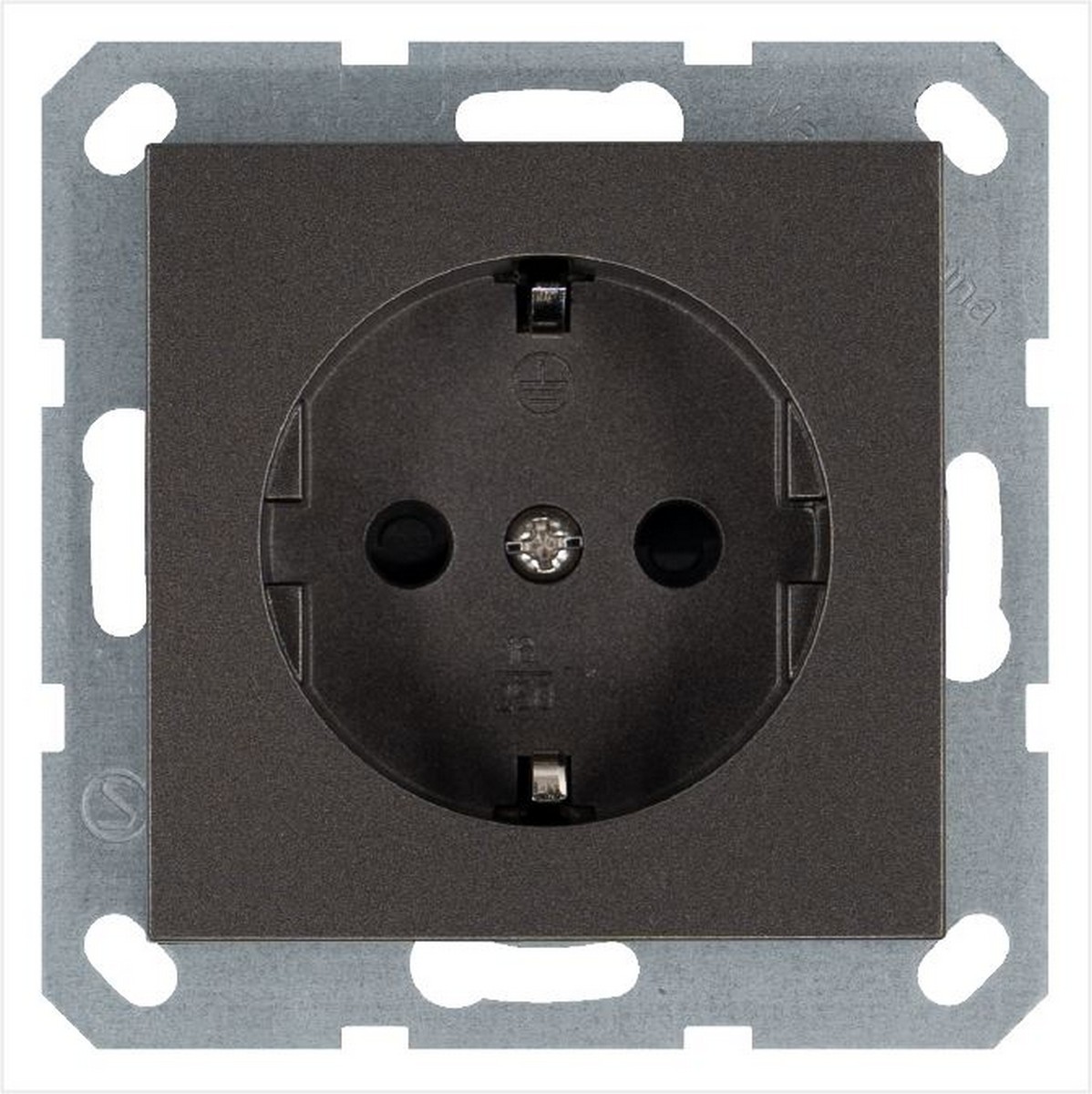 JASMART G - розетки и выключатели Розетка JASMART SCHUKO с крышкой и защитными шторками Мокко G5505Z