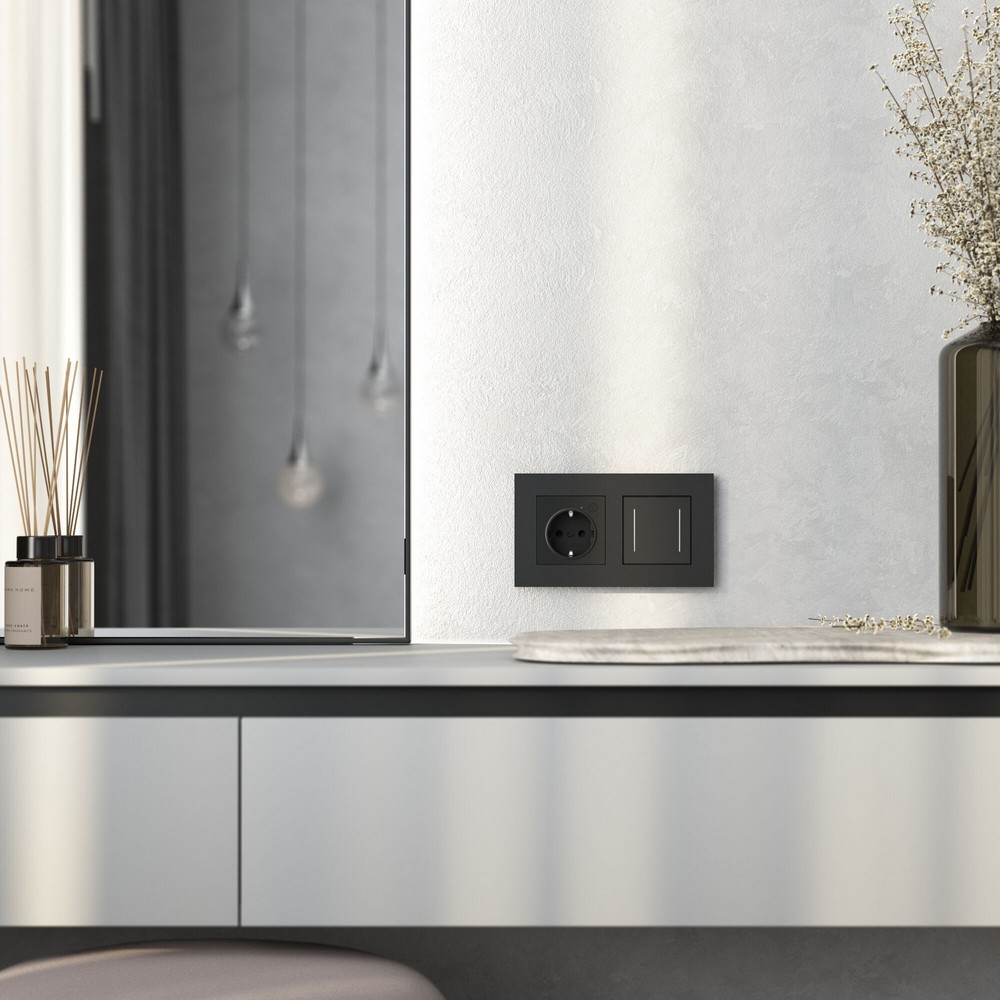 Рамки Werkel Slab Рамка Werkel на 2 поста Slab (черный матовый) W00229080