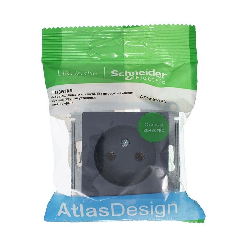 AtlasDesign Грифель Розетка Systeme Electric AtlasDesign Грифель б/з, 16А, ATN000741