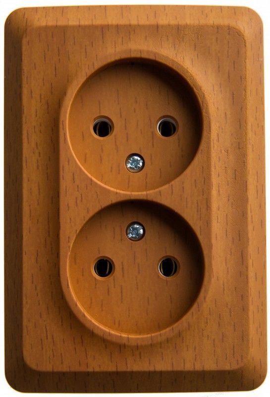 Этюд Дача Розетка 2-ая Systeme Electric Этюд наружный Бук угловая б/з без шторок 16А 250B PA16-105T