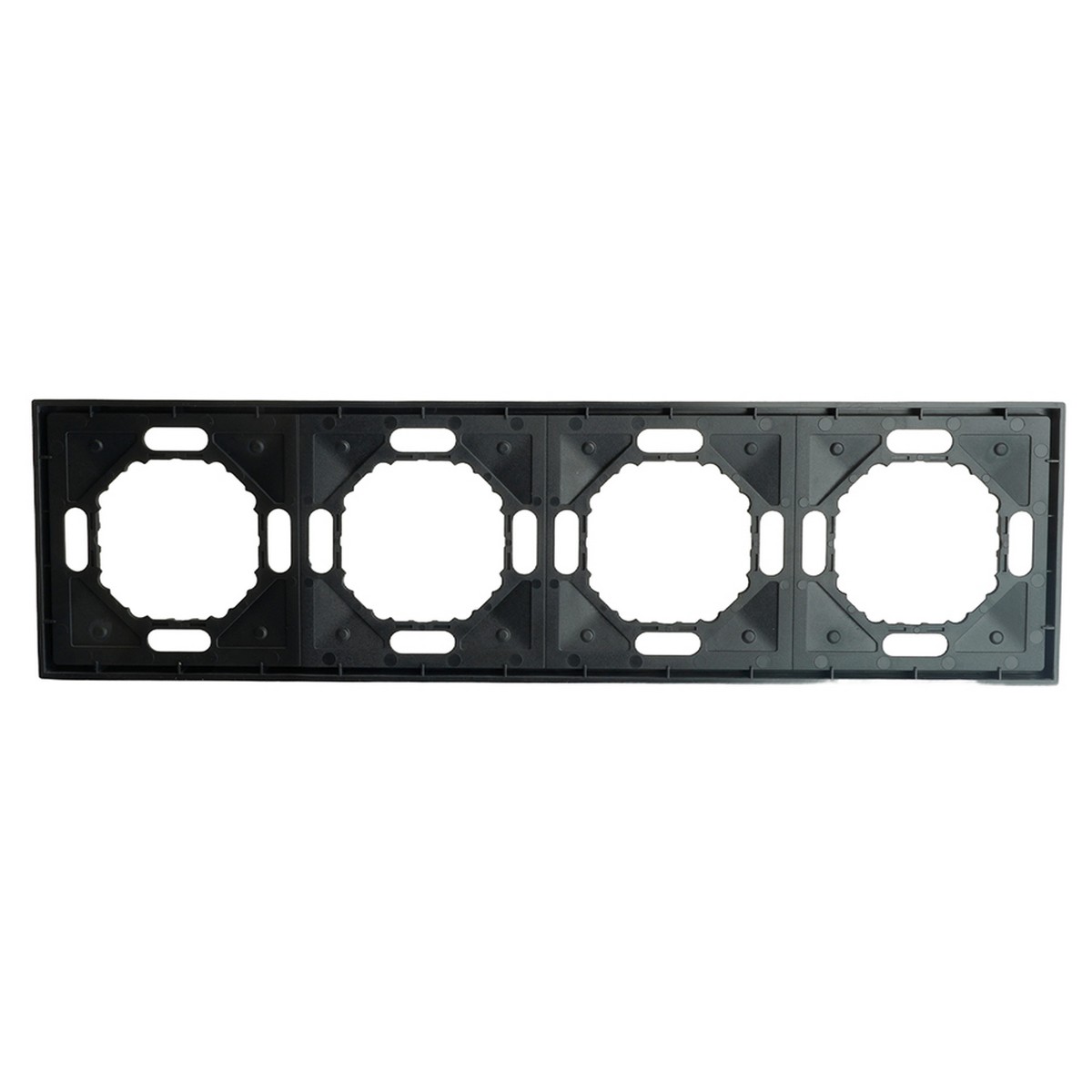 Эмили - Розетки и выключатели Stekker Рамка 4-ая STEKKER Эмили PFR00-5004-05 черный уголь soft touch 49861