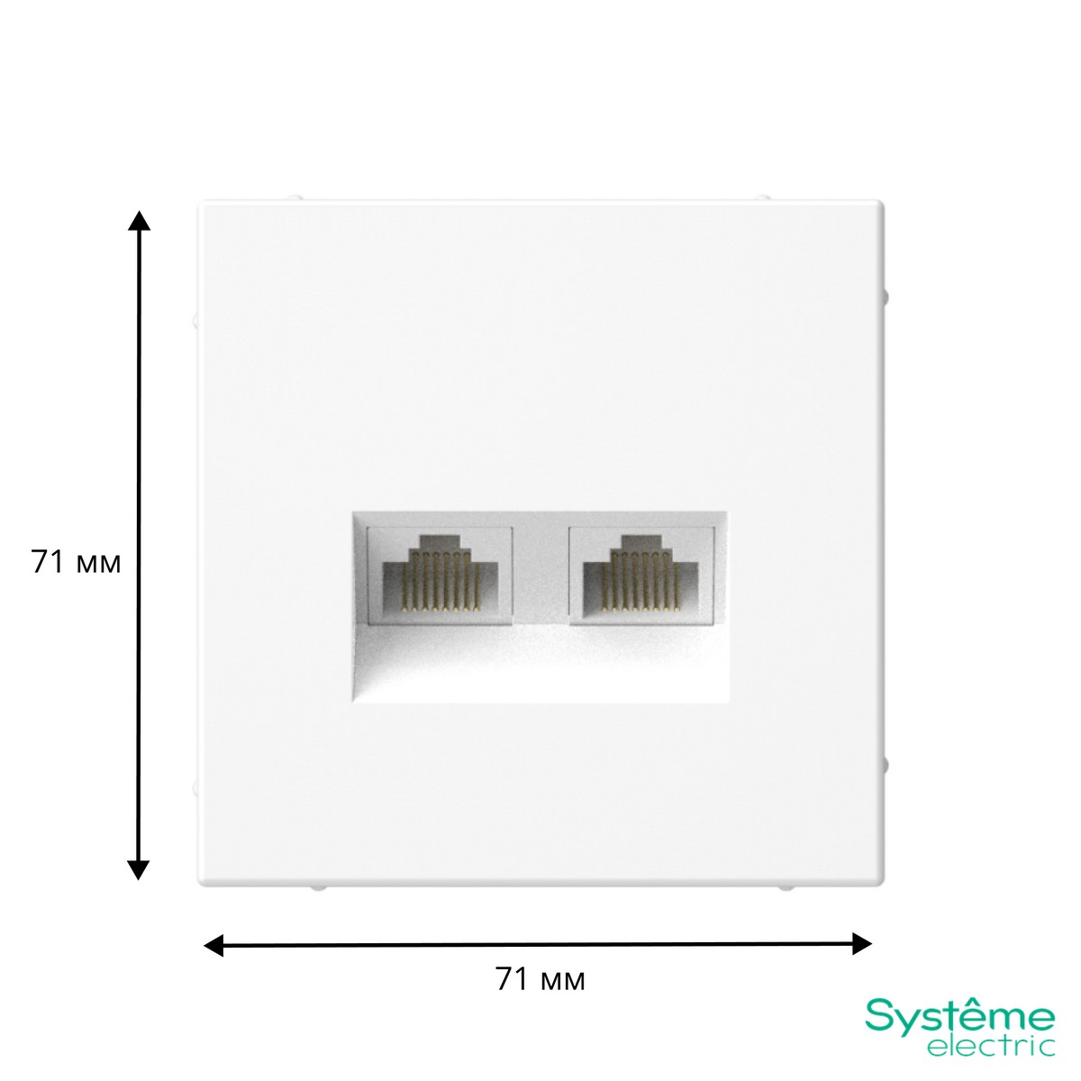 ArtGallery Белый Розетка компьютерная Systeme Electric ArtGallery Белый двойная RJ45+RJ45, кат. 5е,