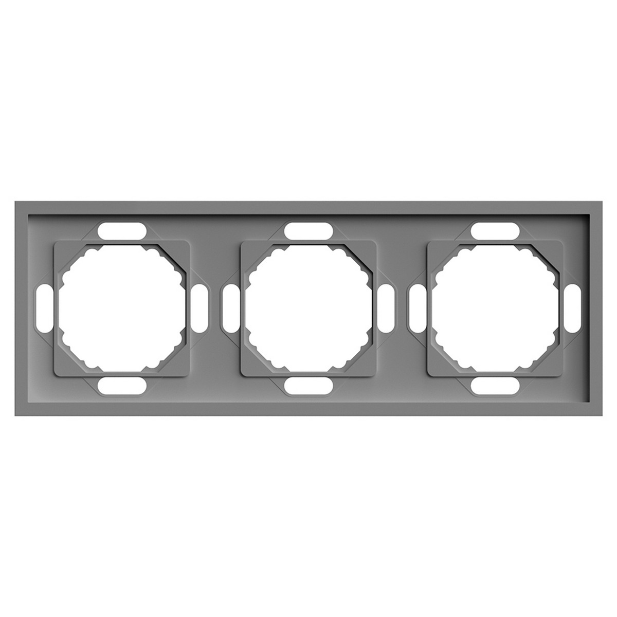 Эмили - Розетки и выключатели Stekker Рамка 3-ая STEKKER Эмили PFR00-5003-10 платиново-серый soft touch 49964