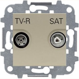 Механизмы ABB Zenit Шампань Розетка TV-R/SAT проходная ABB Zenit (шампань)