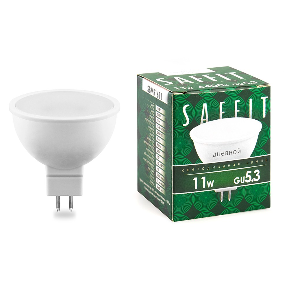 MR11/MR16/GU5.3 Лампа светодиодная SAFFIT SBMR1611 MR16 GU5.3 11W 6400K 55153 