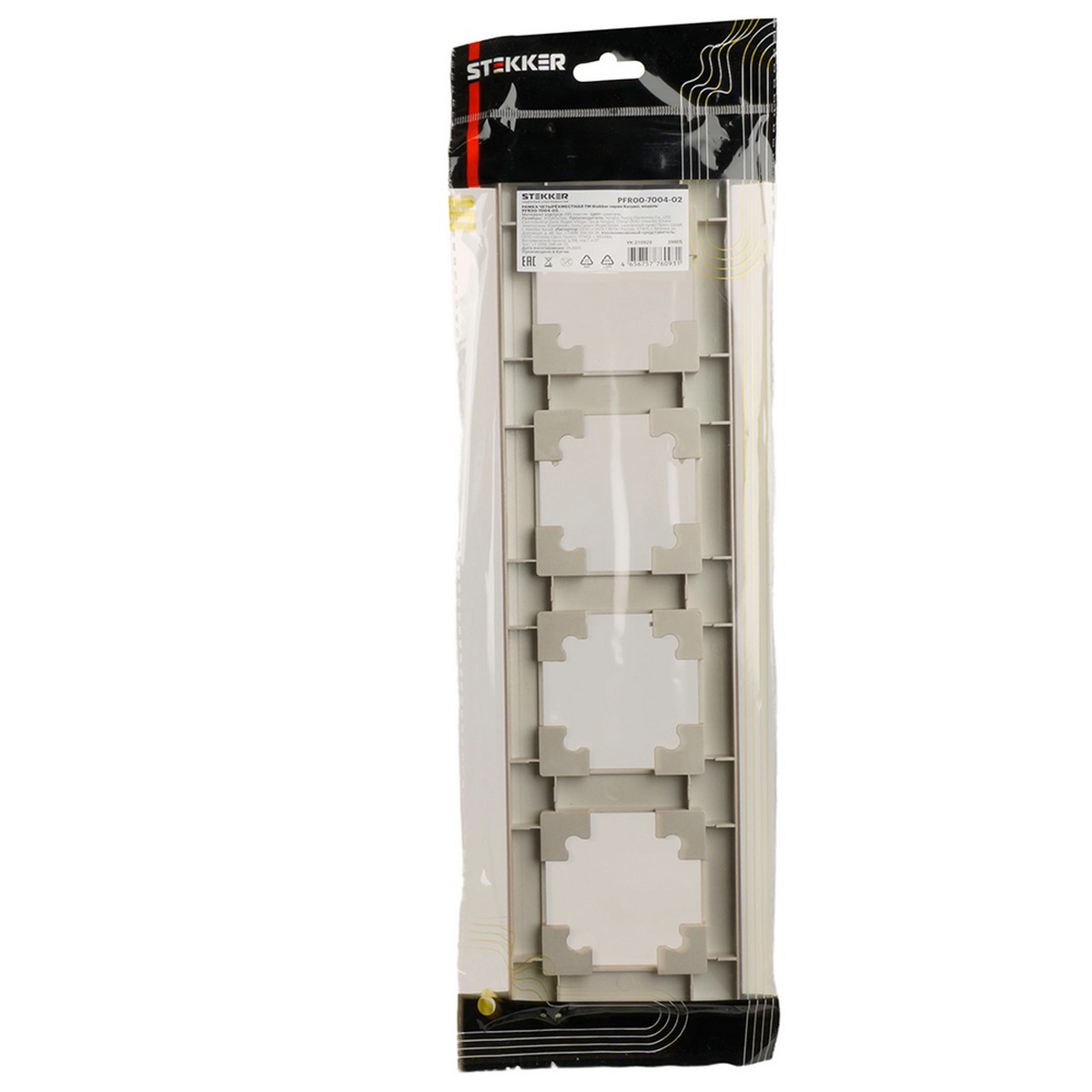 Катрин - Розетки и выключатели Stekker Рамка STEKKER 4-местная Катрин пластик шампань PFR00-7004-02 39805