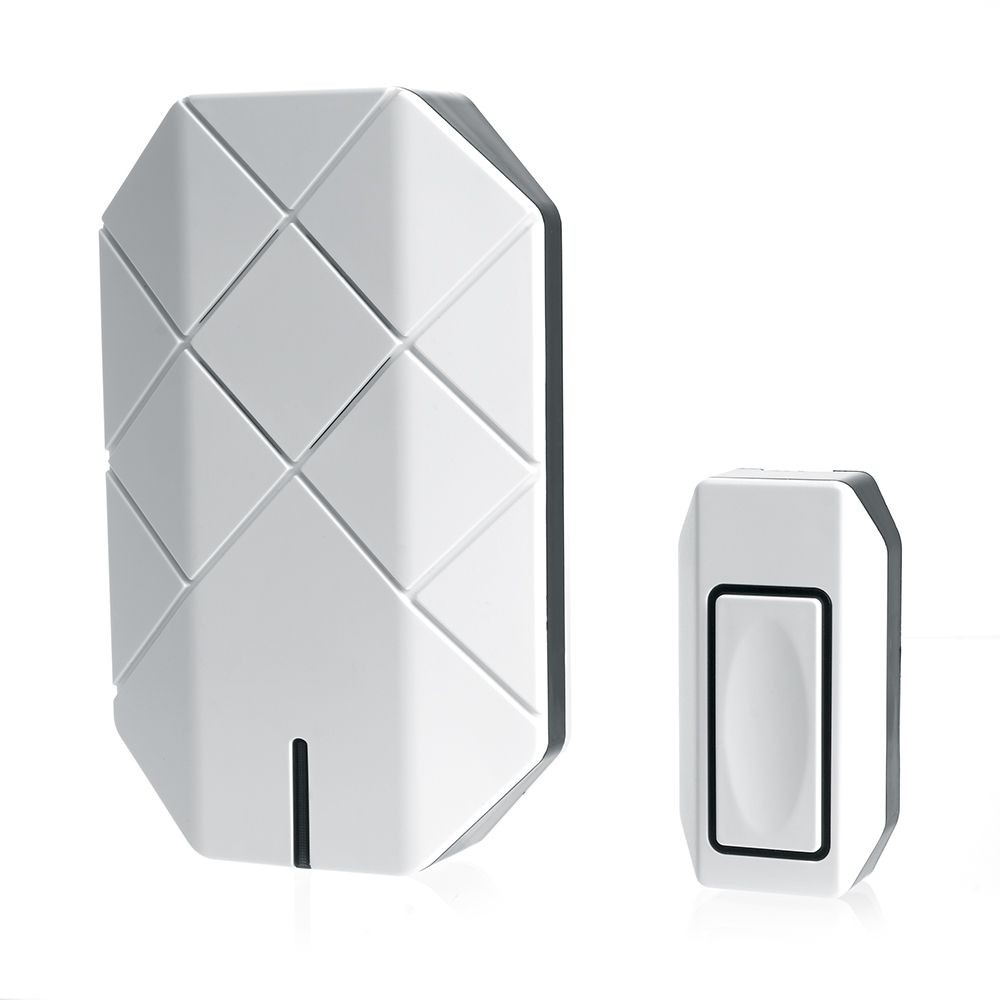 Беспроводные дверные звонки Звонок дверной беспроводной Feron E-377 30 мелодий электрический с питанием от батареек белый до100м 41433