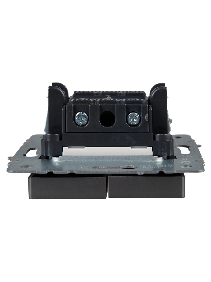 IEK Brite Сталь Выключатель IEK BRITE 2-клавишный с индикацией 10А ВС10-2-1-БрС сталь BR-V20-1-10-K46