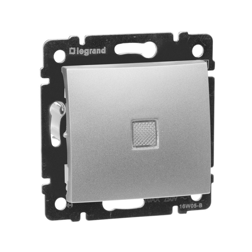 Legrand Valena Classic Алюминий Выключатель Legrand Valena Алюминий 1-клавишный с подсветкой 770110