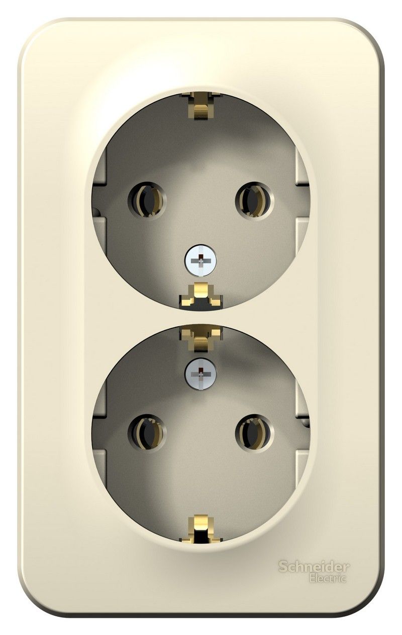 Blanca молочные розетки и выключатели Розетка SE Blanca 2-ая Молочная наружный с/з без шторок изолир. пластина BLNRA010212