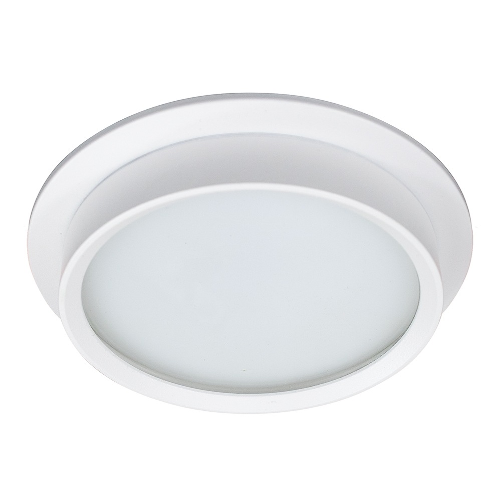 Встраиваемые светодиодные светильники Светильник потолочный встраиваемый Feron DL704 под лампу GX70 25W 230V  IP44 белый диаметр 140мм 51105