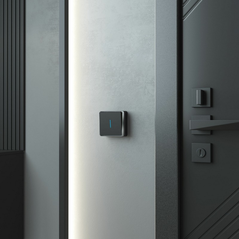 Werkel Gallant черный хром Выключатель Werkel одноклавишный с подсветкой Gallant (черный/хром) W5010135