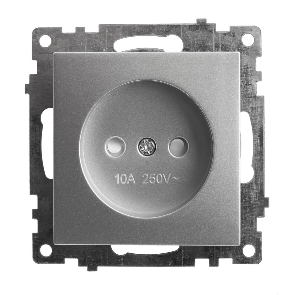 Катрин - Розетки и выключатели Stekker Розетка 1-местная б/з STEKKER GLS10-7109-03 250V 10А с защ. шторкой Катрин серебро 39581