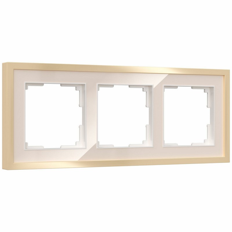 Рамки Werkel Baguette Рамка Werkel на 3 поста Baguette (айвори/латунь) W0032851