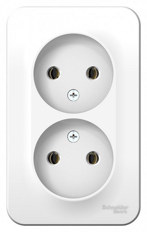 Blanca белые розетки и выключатели Розетка SE Blanca 2-ая Белый наружный б/з без шторок монтажная плата BLNRA000221