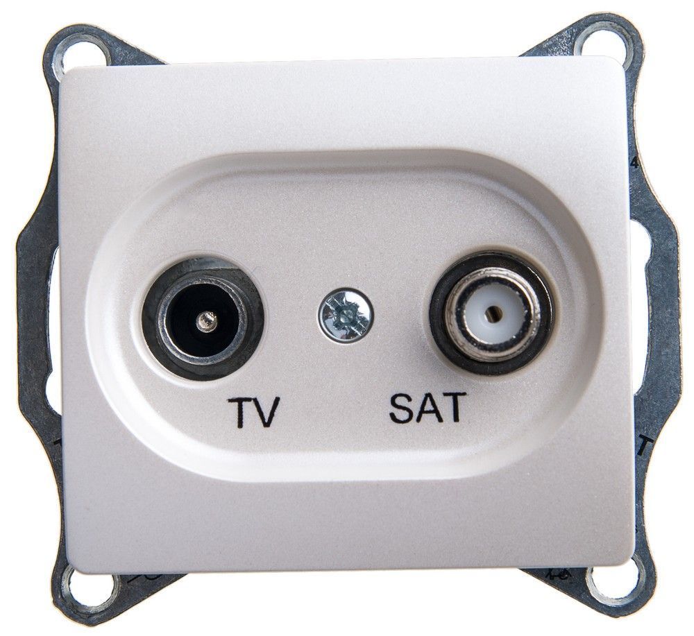 Glossa Перламутр Розетка TV-SAT Systeme Electric Glossa Перламутр проходная 4DB механизм GSL000698