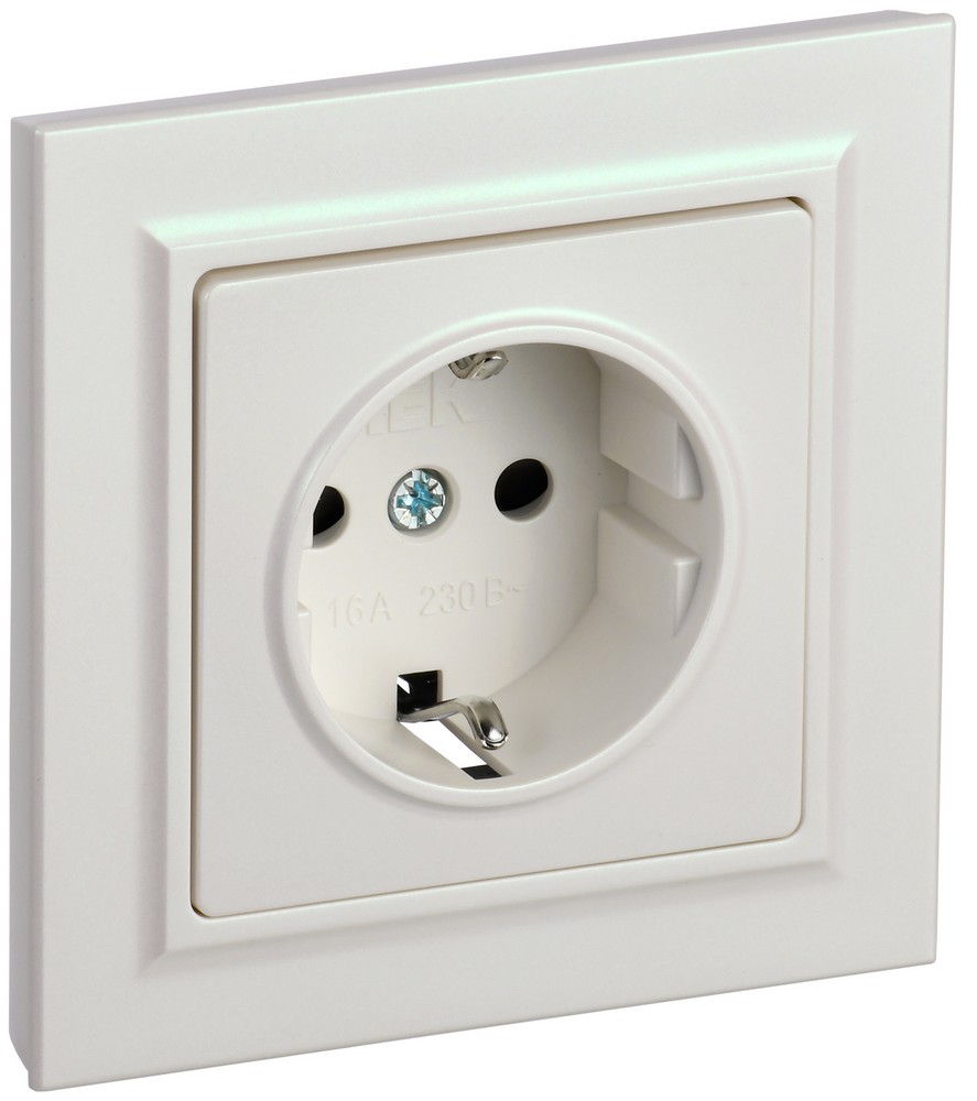 IEK Brite Жемчуг Розетка IEK BRITE Жемчуг с з/к/ш 16А в сборе РСР14-1-0-БрЖ BR-R14-16-K36-F