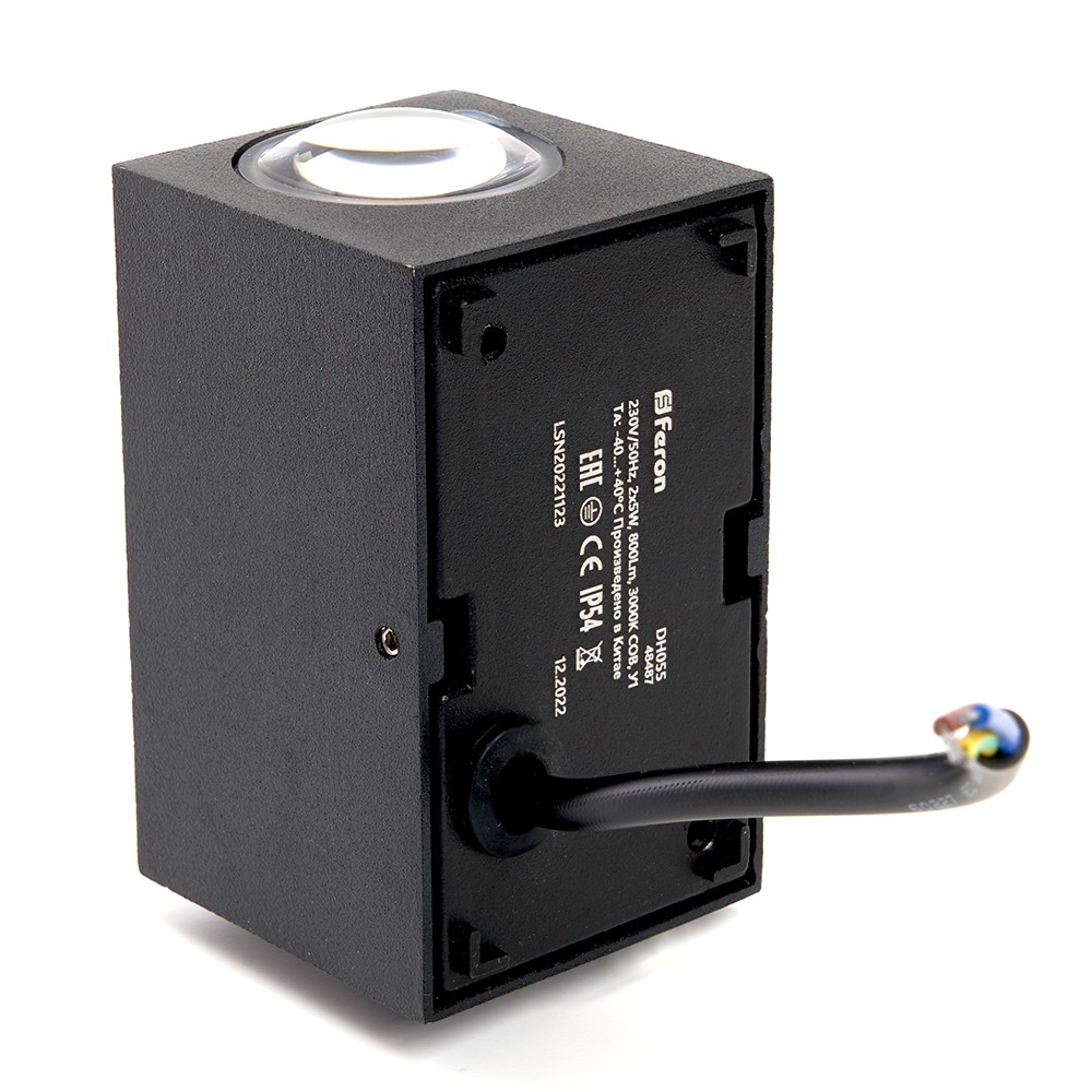 Уличные настенные светильники Светильник уличный светодиодный Feron DH055 2*5W 800Lm 4000K черный 48486 