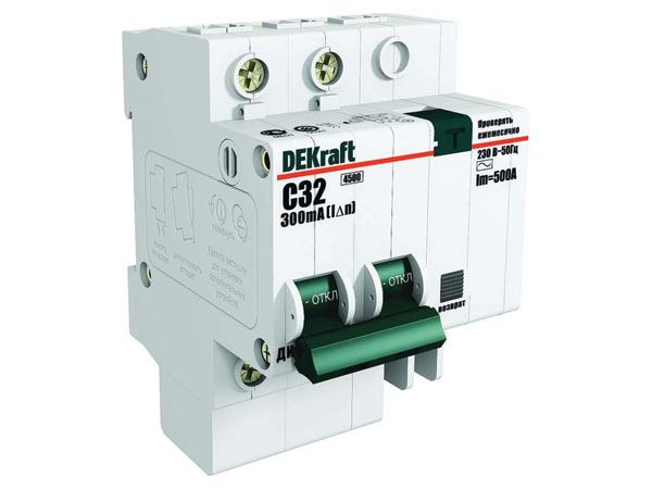 DEKraft Дифференциальный автоматический выключатель DEKraft ДИФ-101 2P 60A 30mA 4,5kA тип AC х-ка C 15009DEK