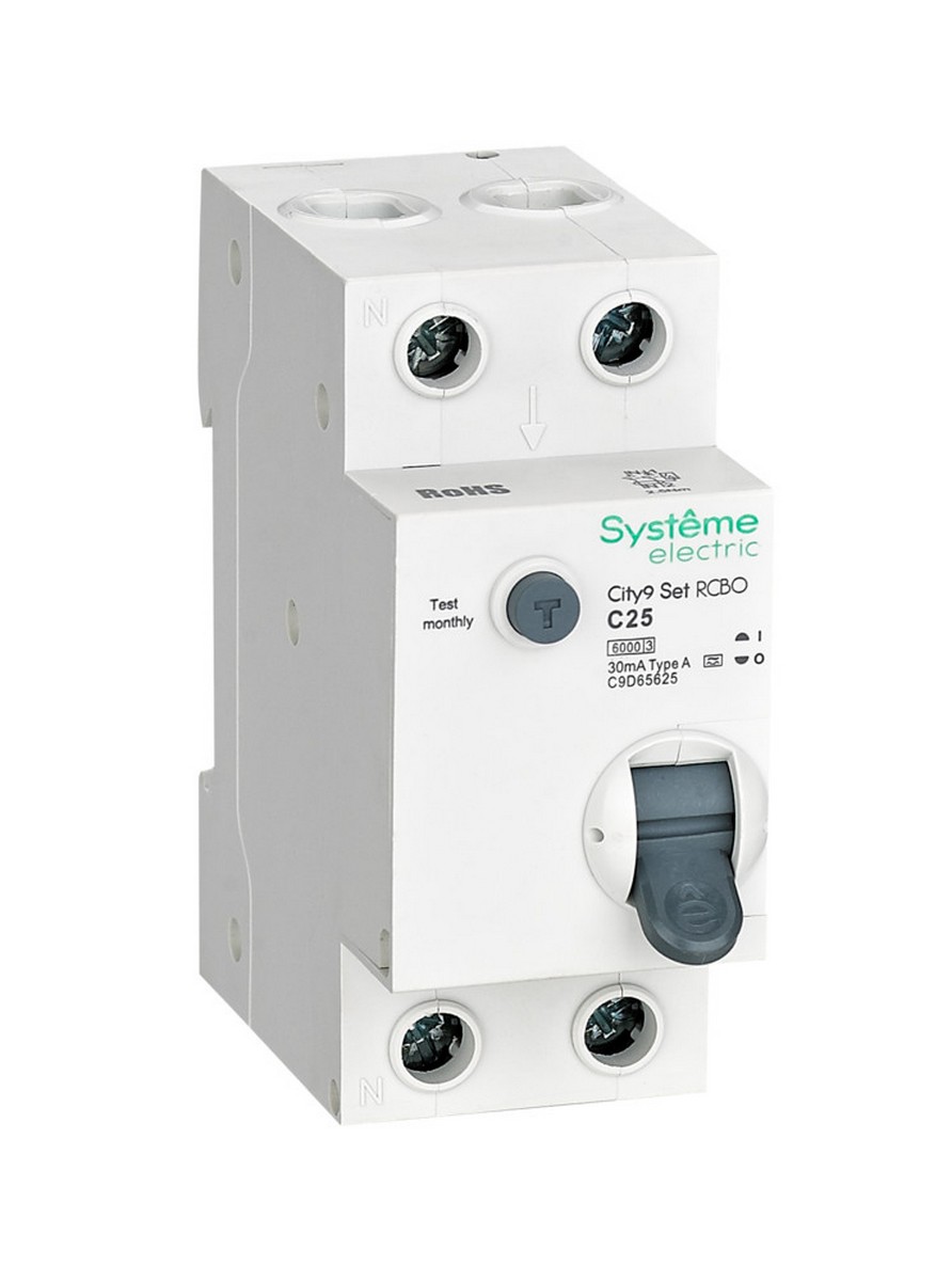Schneider Electric Авт. выкл. диф. тока Systeme Electric City9 Set (АВДТ) 1P+N С 25А 6kA 30мА Тип-A C9D65625