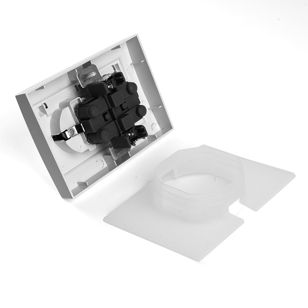 Эрна - Розетки и выключатели Stekker Розетка 2-местная с/з с крышкой STEKKER PST16-9015-01 16А Эрна белый с рамкой 49139