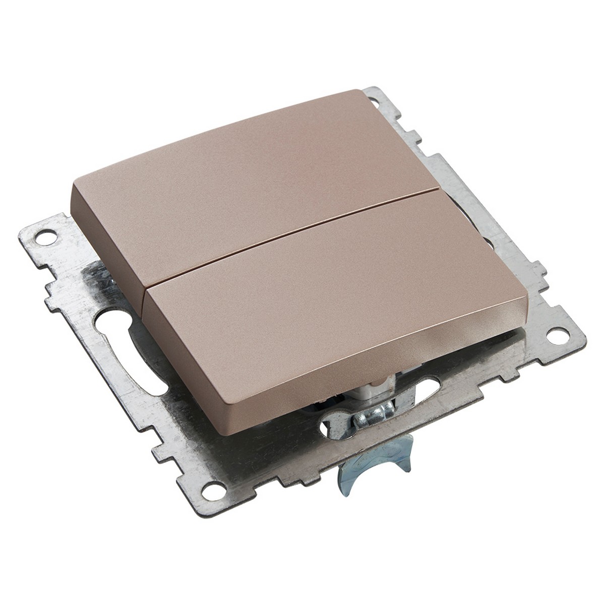 Катрин - Розетки и выключатели Stekker Выключатель 2-клавишный STEKKER GLS10-7104-02 250V 10А Катрин шампань 39592