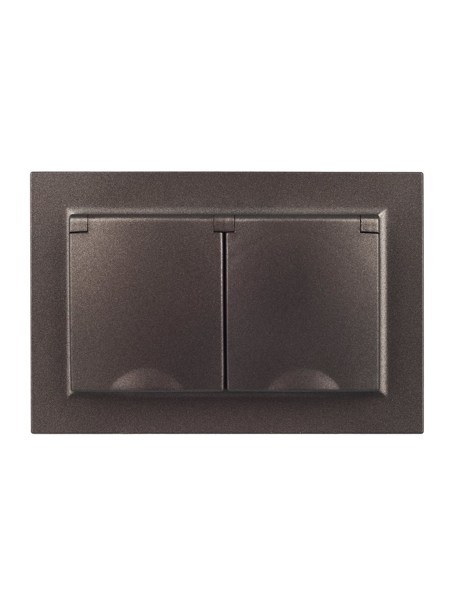 IEK Brite Бронза Розетка IEK BRITE 2-я с кр. 16А в сб IP44 РСбш12-3-44-БрТБ темная бронза BR-R26-16-44-K45-F