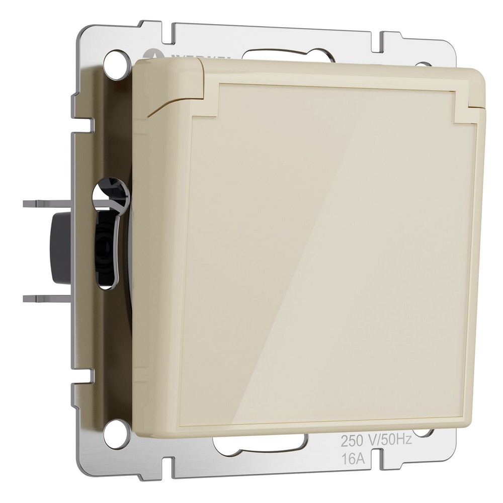 Werkel айвори акрил Розетка Werkel влагозащ. с зазем. с защит. крышкой и шторками (айвори акрил) W11712430