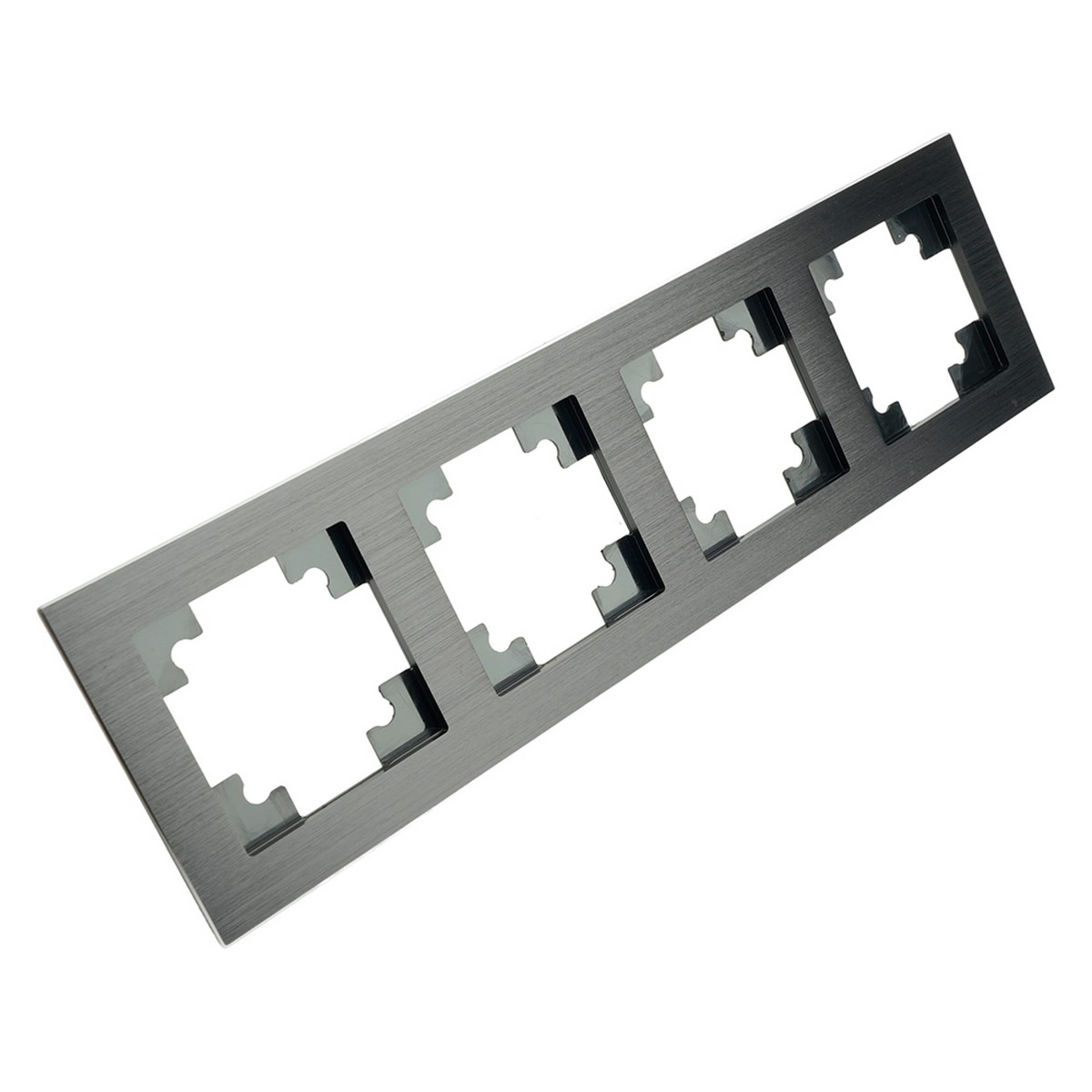 Катрин - Розетки и выключатели Stekker Рамка 4-местная металл STEKKER MFR00-7004-05 Катрин черный 50024