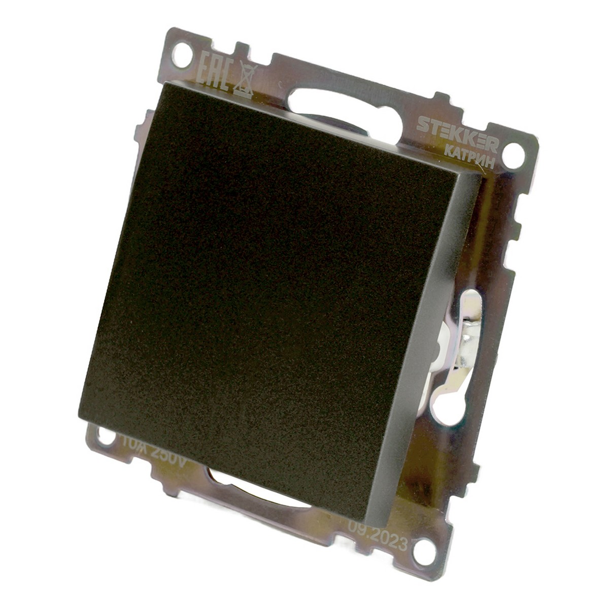 Катрин - Розетки и выключатели Stekker Переключатель STEKKER перекрестный 1-клавишный GLS10-7110-06 Катрин графит  49416