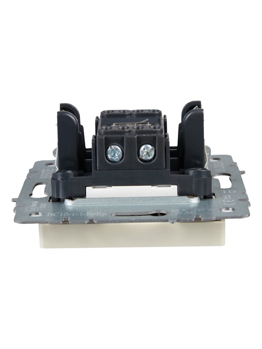 IEK Brite Бежевый Выключатель IEK BRITE 1-клавишный с индикацией 10А ВС10-1-1-БрКр бежевый BR-V10-1-10-K10