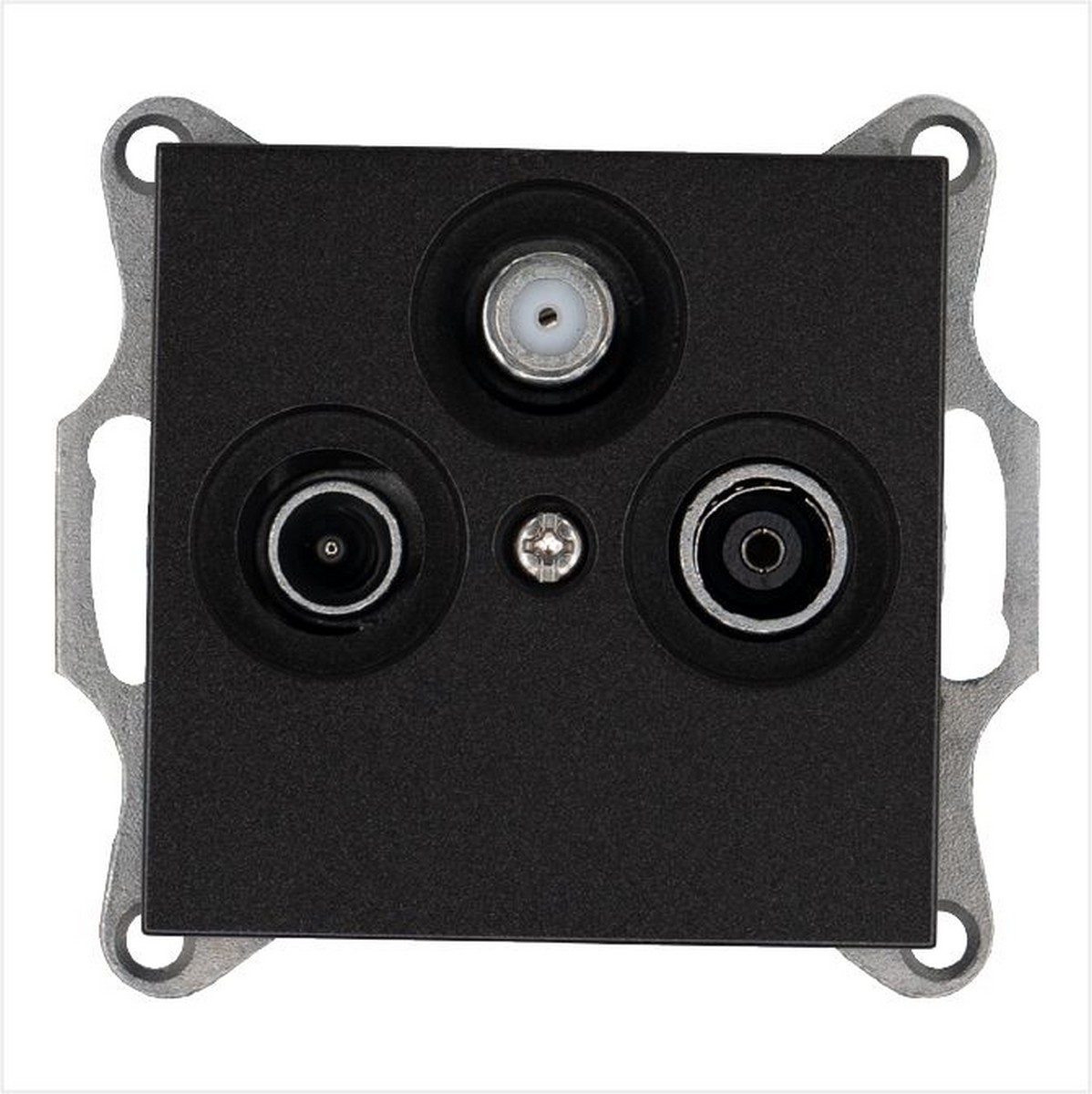 JASMART G - розетки и выключатели Розетка JASMART TV+FM+SAT проходная Антрацит G6207B