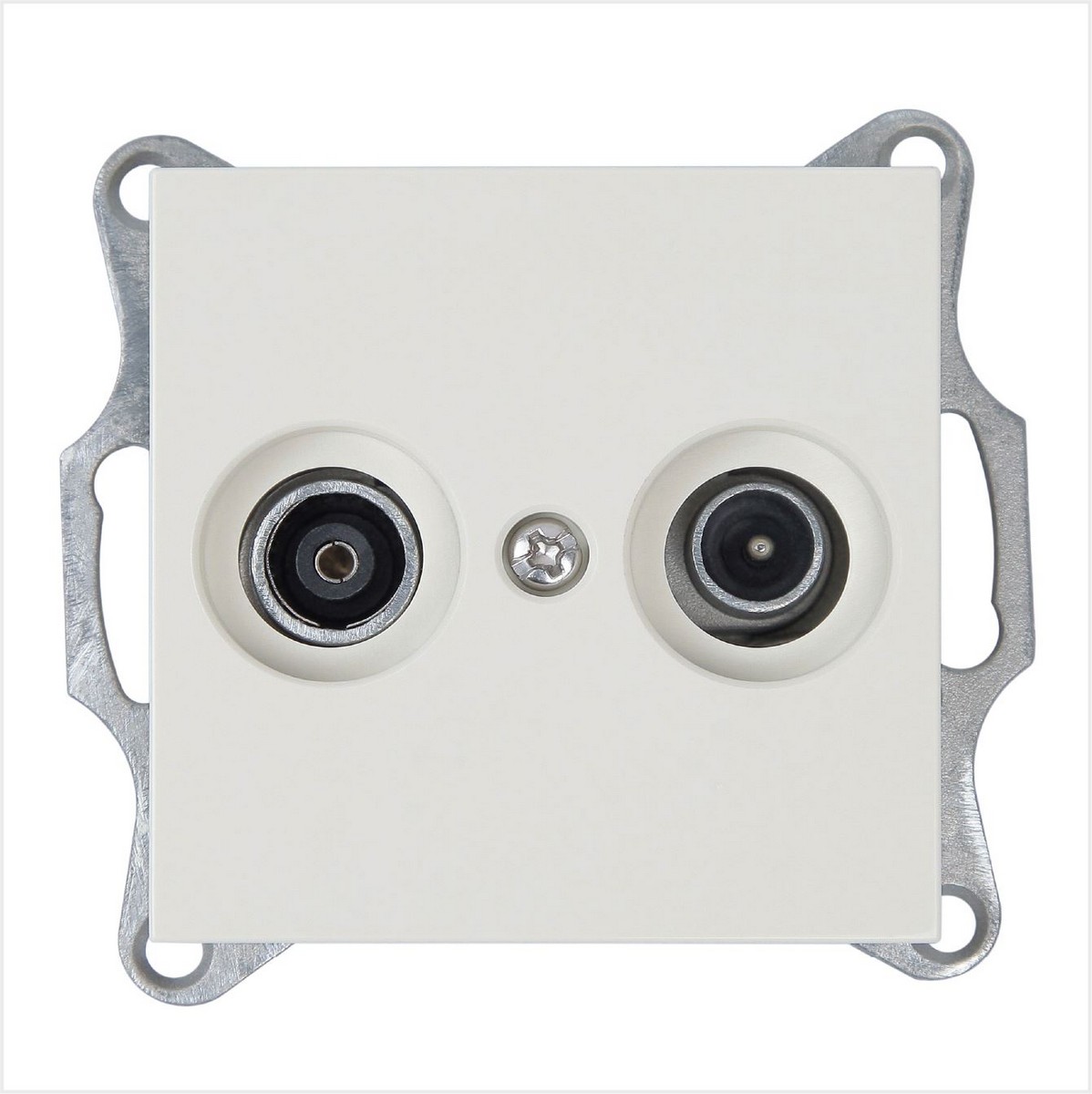 JASMART G - розетки и выключатели Розетка JASMART TV+FM проходная слоновая кость G6205V