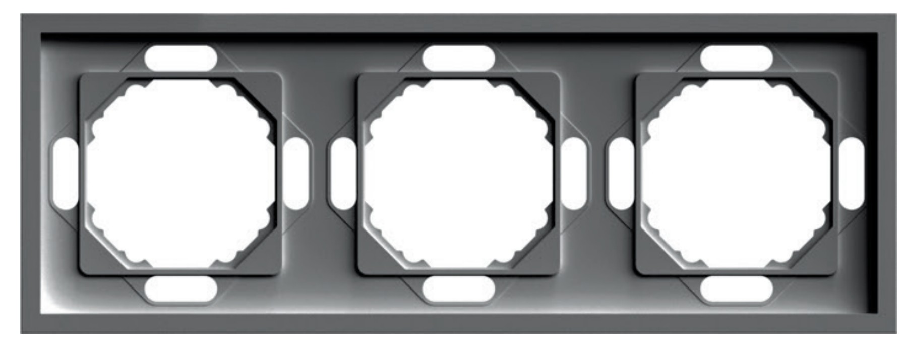 Эмили - Розетки и выключатели Stekker Рамка 3-ая STEKKER Эмили PFR00-5003-09 антрацит soft touch 49938