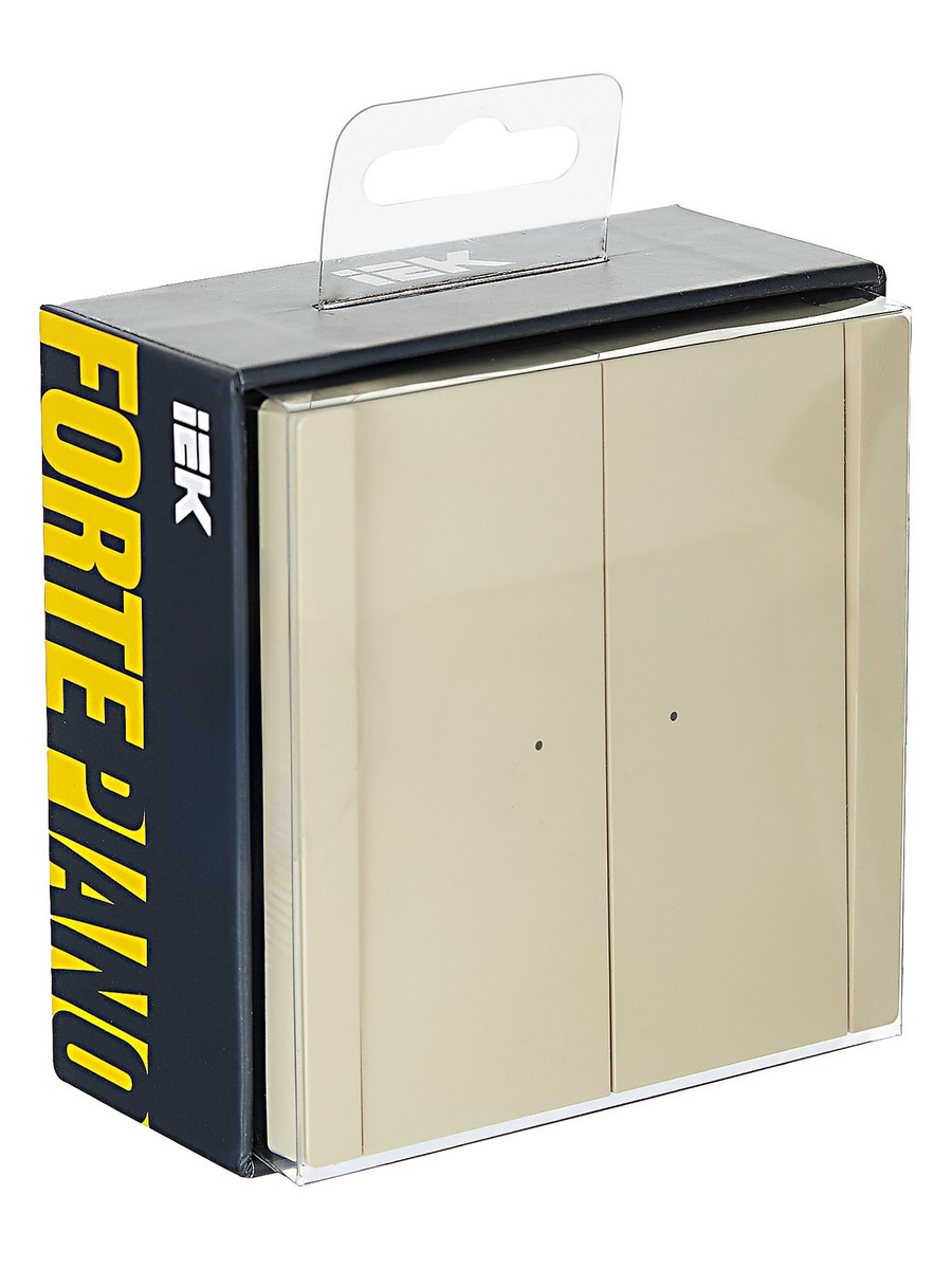 IEK FORTE&PIANO Ваниль Выключатель IEK FORTE&PIANO Ваниль 2-кл с индикатором 10А FP406