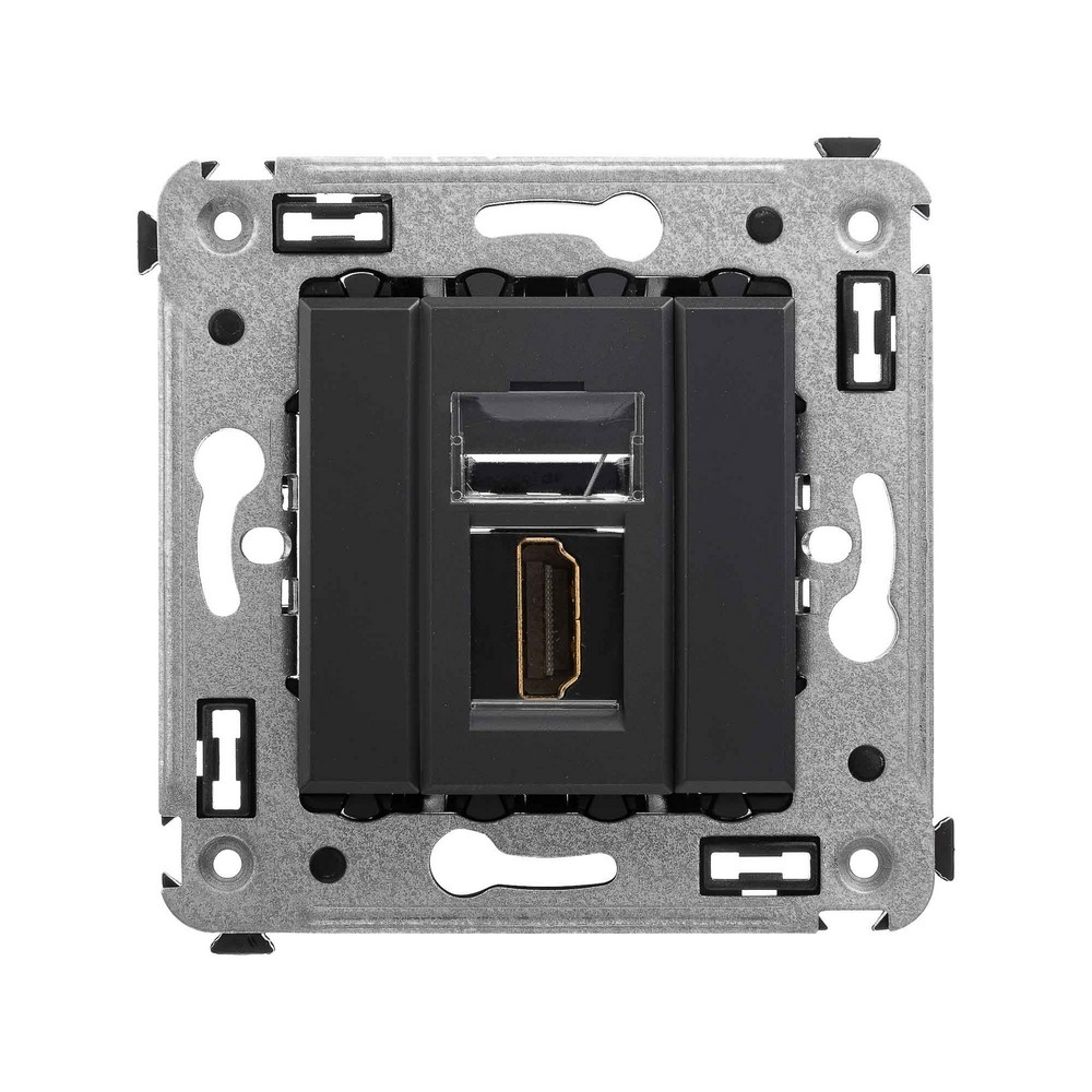 DKC Avanti механизмы Черный матовый Розетка HDMI DKC Avanti одинарная в стену тип А-А "Черный матовый" 4412253