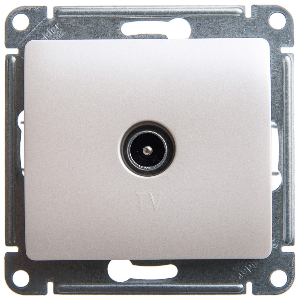 Glossa Перламутр Розетка TV Systeme Electric Glossa Перламутр проходная 4DB механизм GSL000692