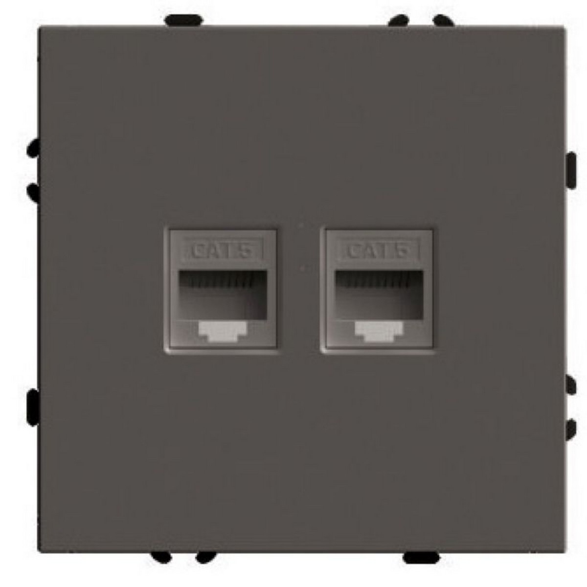 Эмили - Розетки и выключатели Stekker Розетка компьютерная 2-ая RJ-45 STEKKER Эмили RST00-5111-09 антрацит soft touch 49926