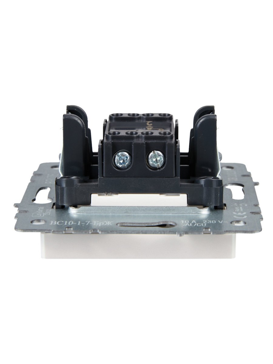 IEK Brite Жемчуг Выключатель IEK BRITE BASE Жемчуг 1-кл. прох. с инд. 10А ВС10-1-7-БрЖ BR-V12-1-10-K36