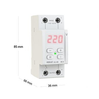 Реле напряжения и контроля фаз Реле напряжения Welrok D2-40 red 40А (max 50A) 3х клеммные 4660251140083 