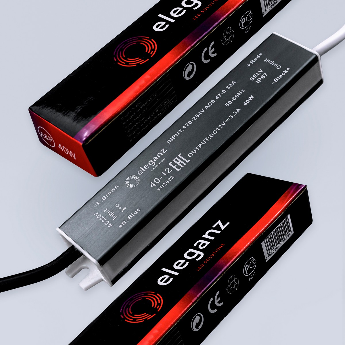 Блоки питания для светодиодной ленты Блок питания для светодиодной ленты Eleganz 12V 40W IP67 герметичный 1113 