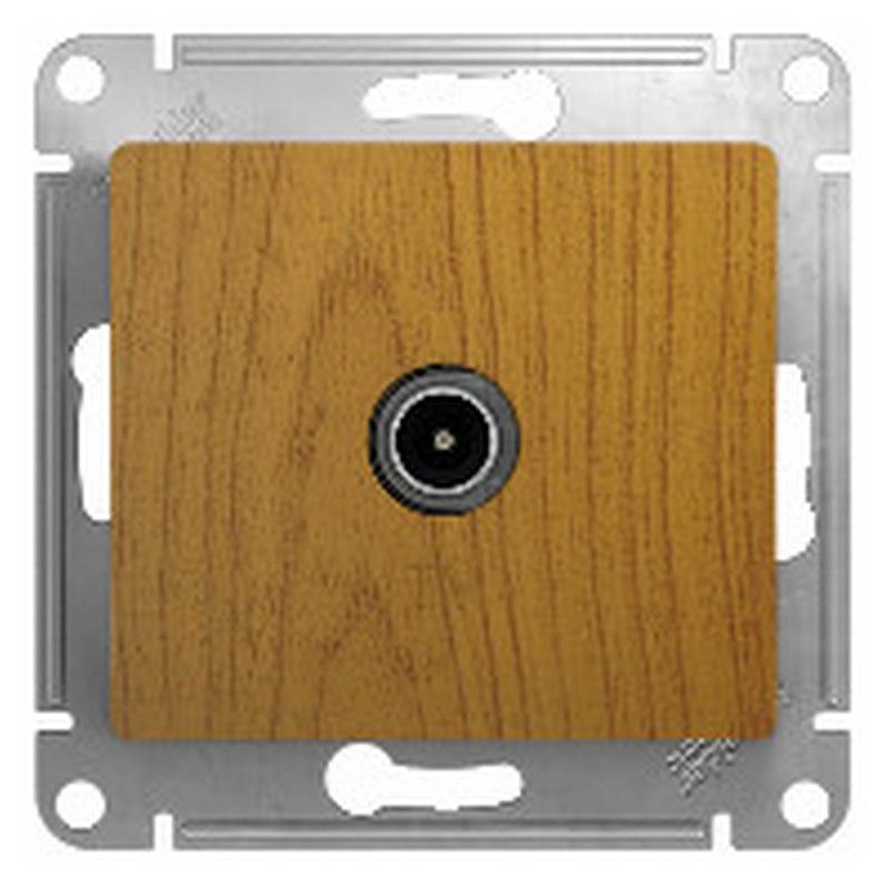 Glossa Дуб Розетка TV Systeme Electric Glossa Дерево Дуб проходная 4DB GSL000592