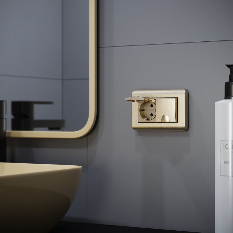 Рамки Werkel Stream Рамка Werkel Stream для двойной розетки (шампань рифленый) W0082111