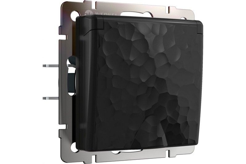 Werkel Черный Hammer механизмы Розетка Werkel влагозащ. с зазем. с защит. крышкой и шторками (hammer черный) W1271208