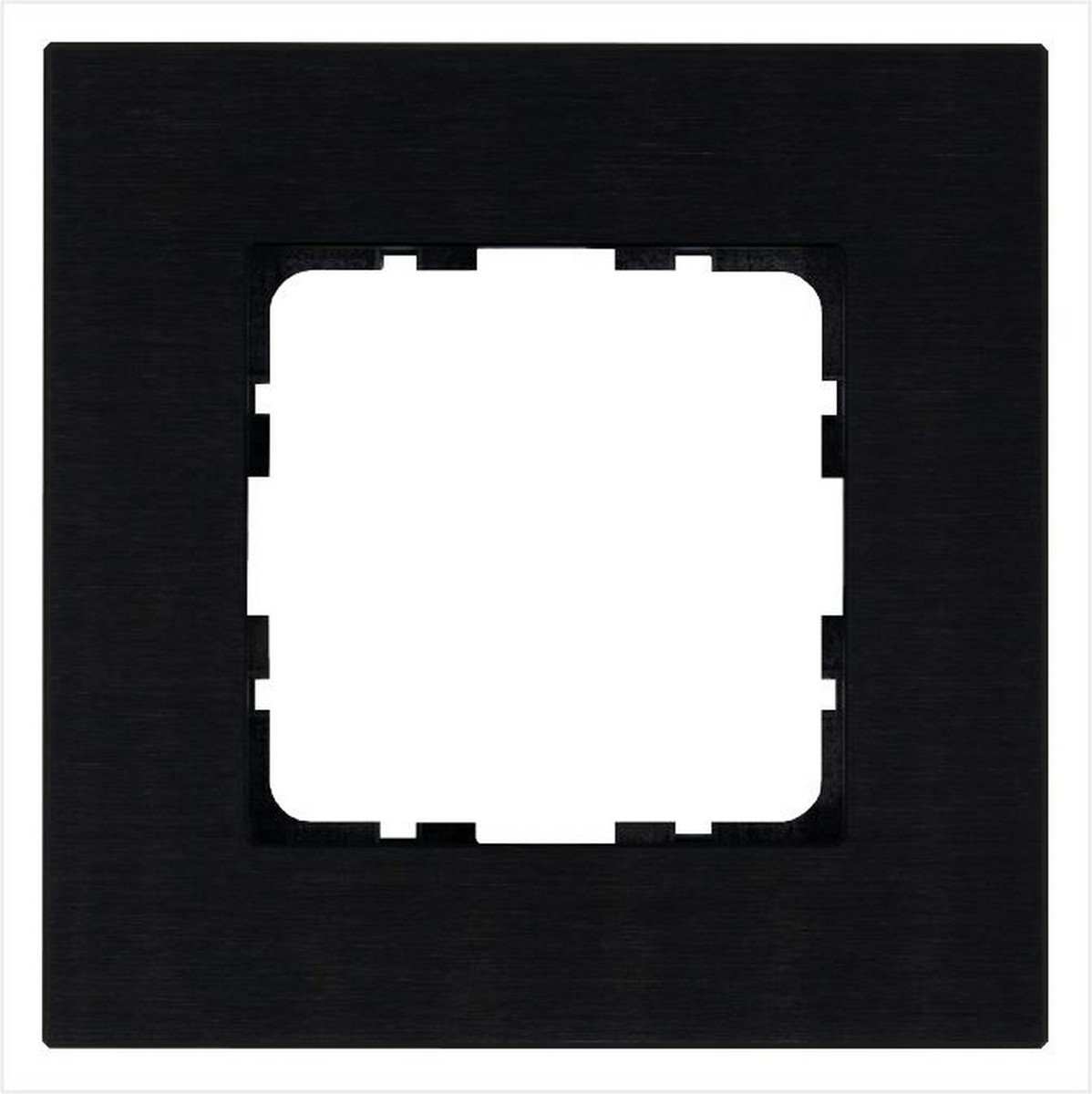 JASMART G - розетки и выключатели Рамка JASMART 1-постовая алюминий Black METAL G1001AB