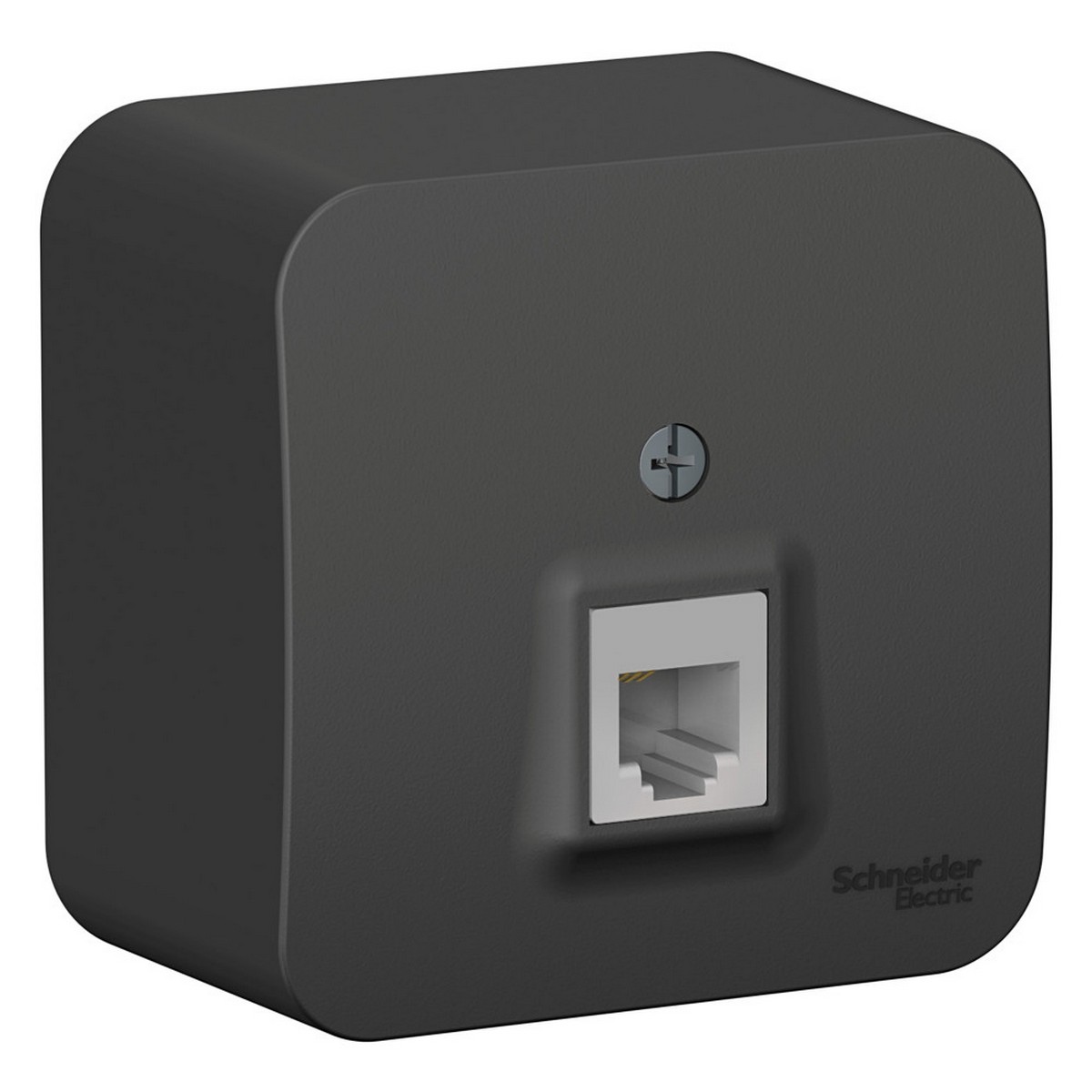 Blanca антрацит розетки и выключатели Розетка SE Blanca ТЛФ Антрацит наружный RJ11 изолир. пластина BLNIA011006