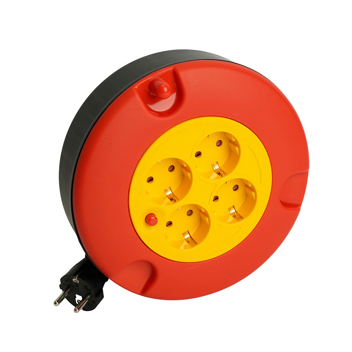 Колодки и удлинители, тройники Удлинитель-рулетка STEKKER STD06-40-30 Standart 4 розетки с/з ПВС 3*1 черный IP20 5м 50178 