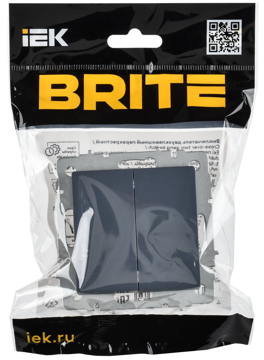 IEK Brite Маренго Выключатель IEK BRITE Маренго 2-кл. перекрестный 10А ВС10-2-3-БрМ